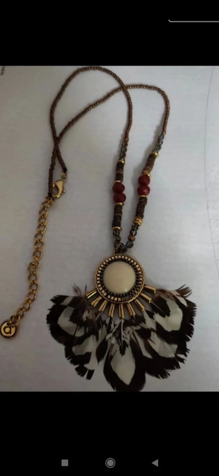 Collier perles et plumes - photo numéro 3