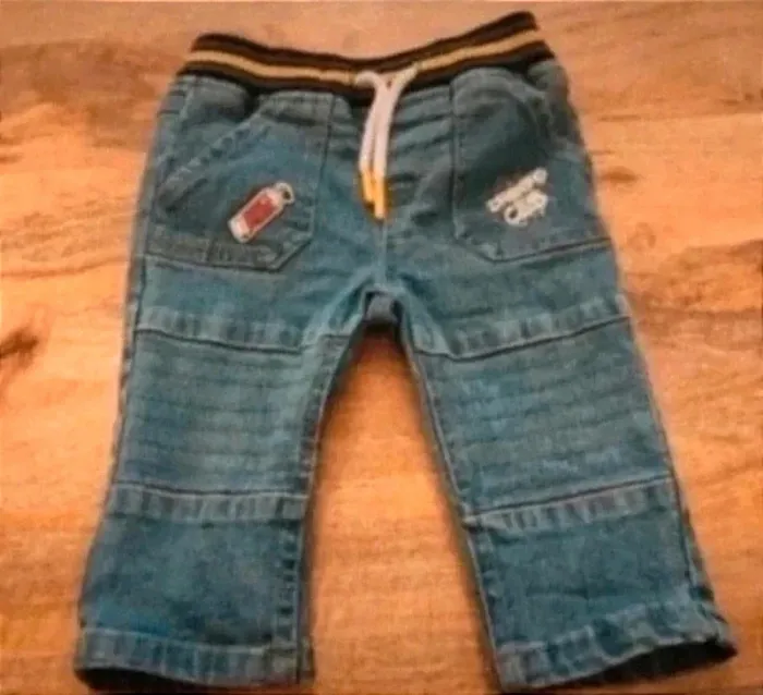 Jean garçon bleu sans marque - 12 mois