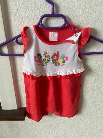 Combi-short blanc/rose 