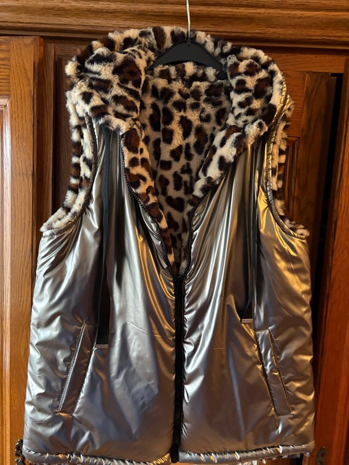 Doudoune léopard réversible sans manche - photo numéro 2