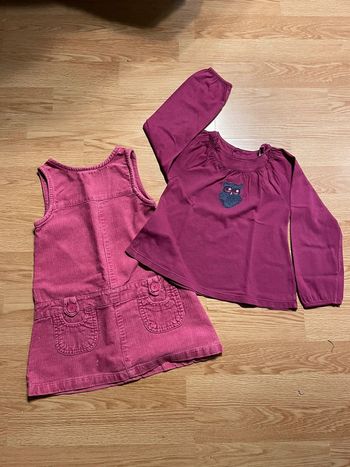 Ensemble robe style velour et son petit haut 4 ans