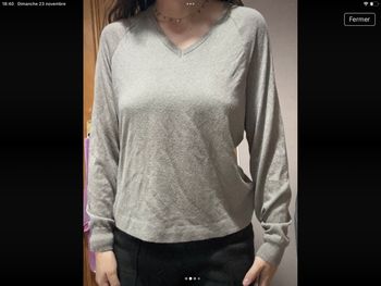 Pull pailleté gris L Pauporté