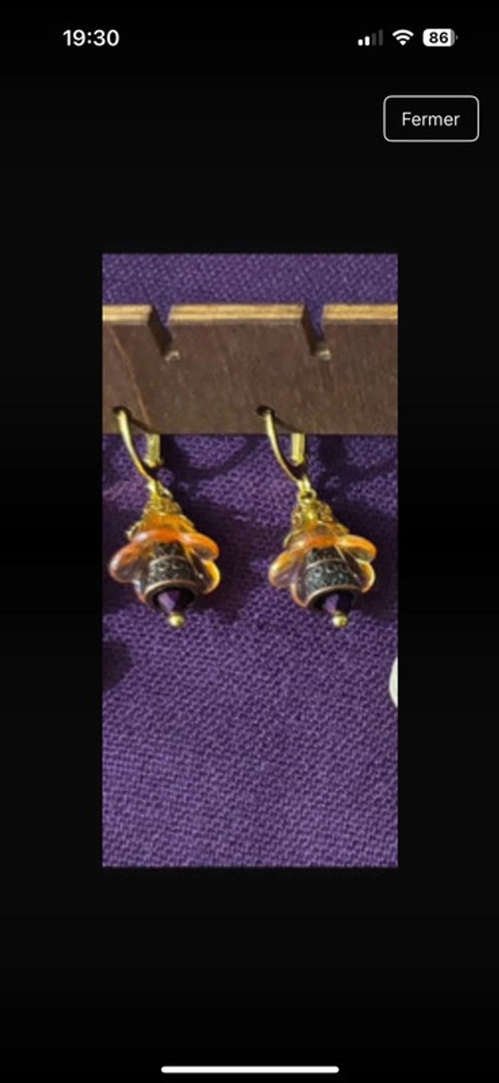 Boucles d’oreilles fairycore doubles cloche de fleurs