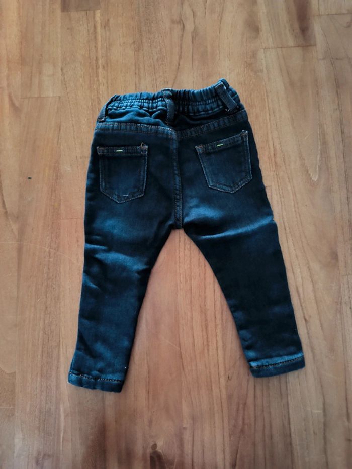 Jean bleu foncé 74cm 12mois mixte - photo numéro 2