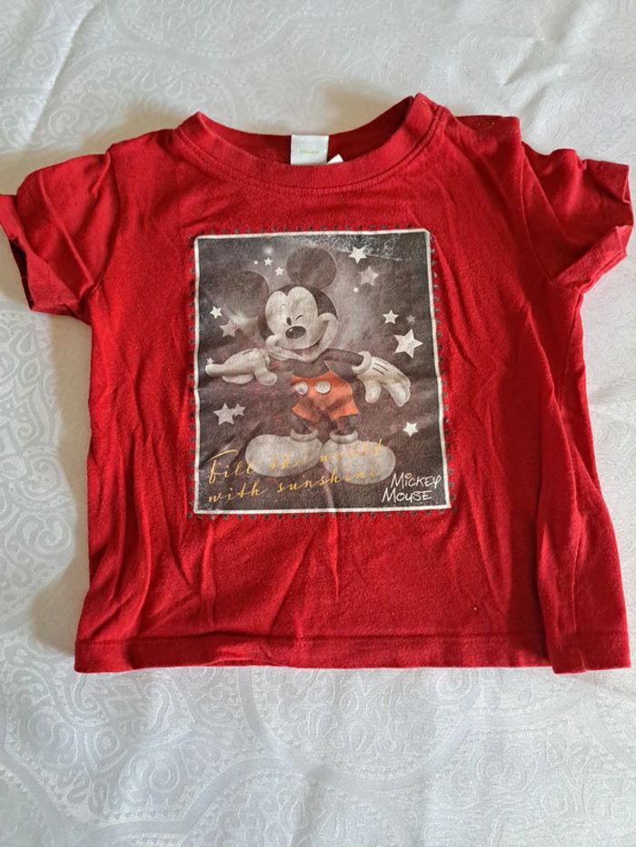 Tee-shirt rouge mickey 18mois disney