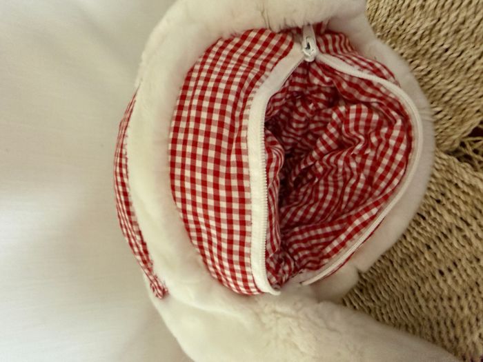 peluche canard tartine et chocolat vichy rouge range pyjama - photo numéro 3