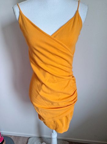 Robe jaune orangé zara t36 fine bretelle #F36S-244