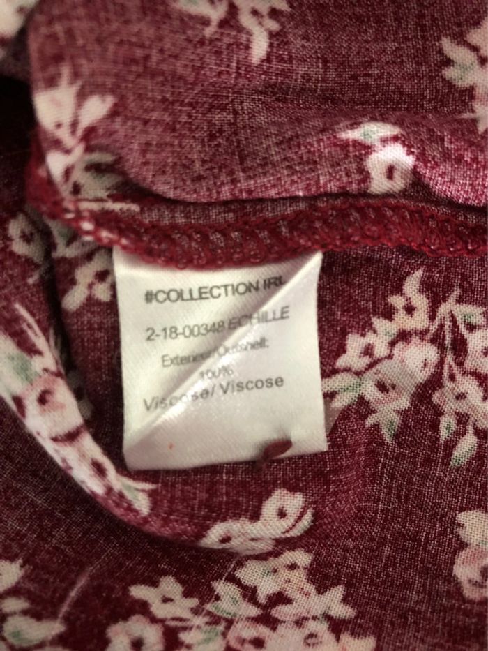AN102- Blouse bordeaux fleurie/dentelle T 44 - photo numéro 10