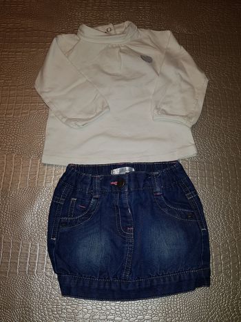 Ensemble pull et jupe en jean 9 mois TAO
