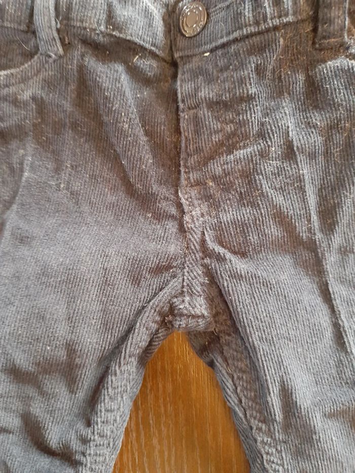 Jeans velours bleu marine 6 mois - photo numéro 2