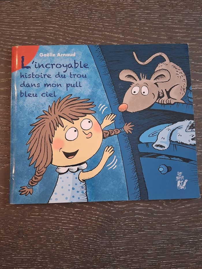 Livre enfant L'incroyable histoire du trou dans mon pull bleu ciel