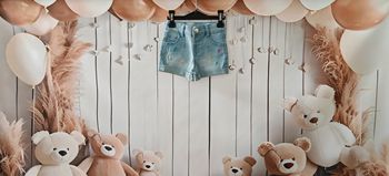 Short bleu brodé 3-6 mois Primark