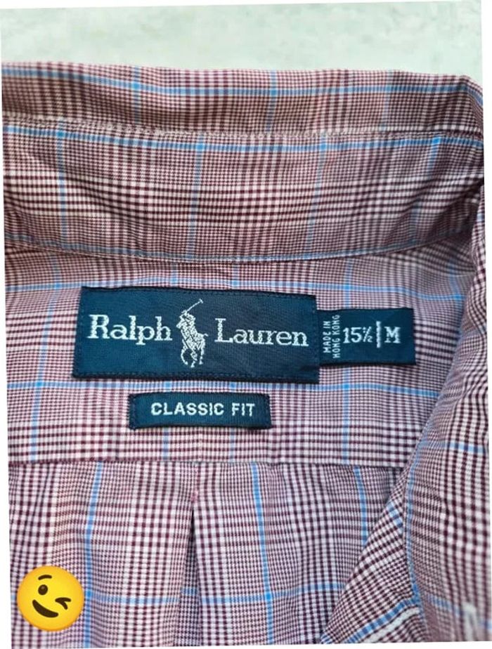 Chemise Ralph Lauren manche longue Taille M rouge Homme Men CHE115 - photo numéro 3