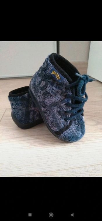 Chaussons cuir velours à lacets gris Bellamy 21