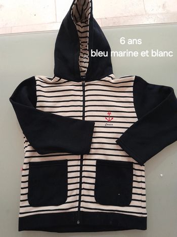 Gilet fille style marin 6 ans