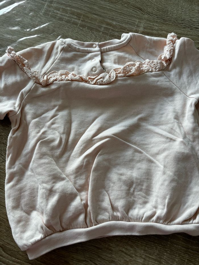 Sweat rose dentelle TAPE À L’œil t.18m - photo numéro 4