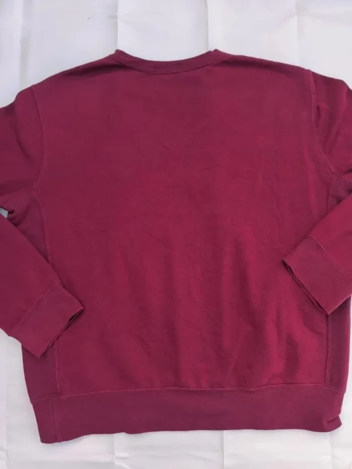 Pull col rond homme taille L Ralph Lauren bordeau logo bleu marine - photo numéro 8