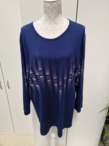 Tunique Bleu Marine Imprimé Blanc Paillettes