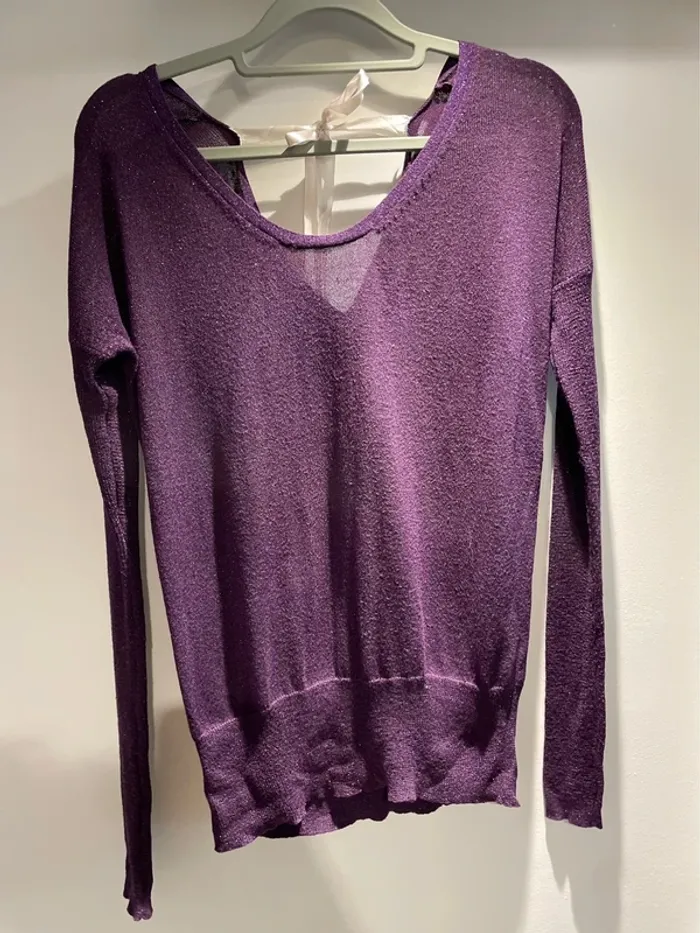 Jolie pull violet à paillettes Mim taille S - 36