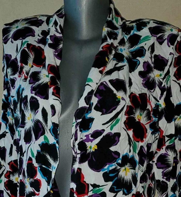 veste / blaser floral vintage 1980 femme taille 40 Forenza - photo numéro 10