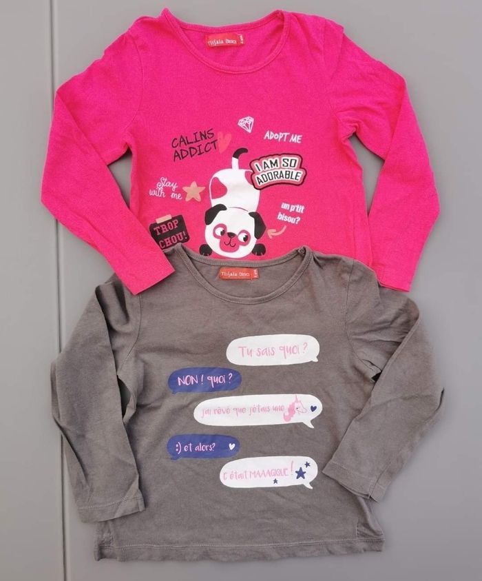 Lot de 2 tee-shirt ML 4 ans fille Tissaïa