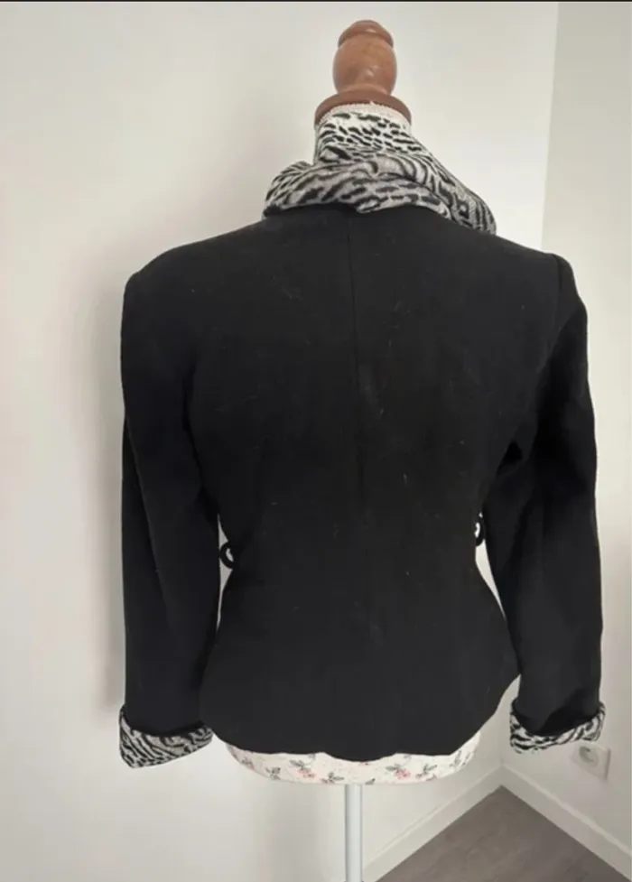 Sinéquanone veste noire avec col amovible vintage - photo numéro 4