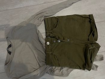 Short taille haute kaki