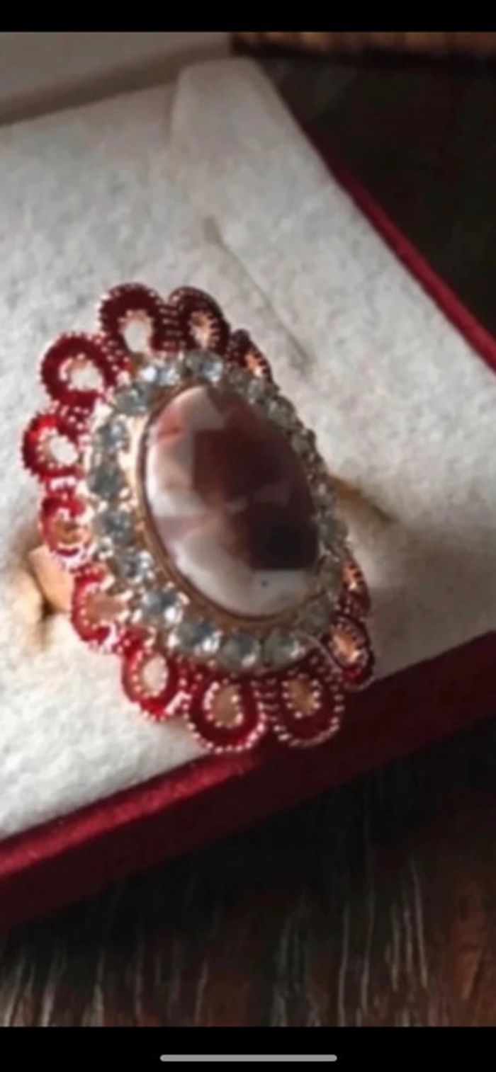 Magnifique bague réglage fleur avec strass et pierre - photo numéro 10