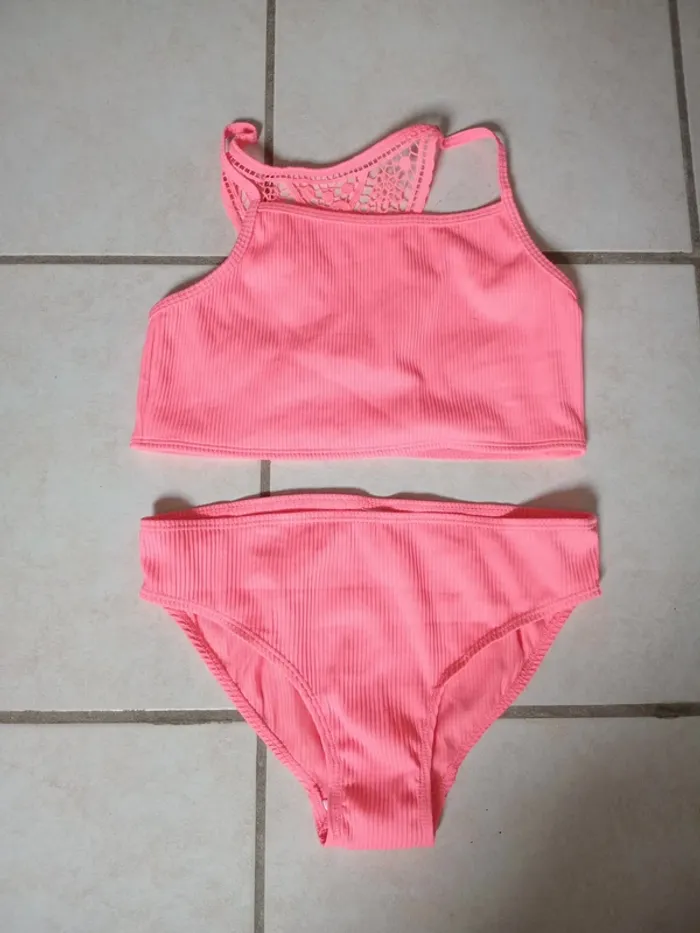 Maillot de bain 2 pièces brassière Primark orange fluo taille S