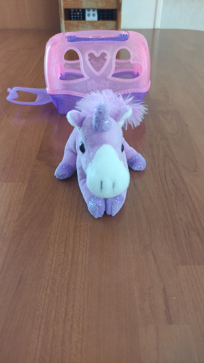 Peluche licorne et son panier de transport - photo numéro 3