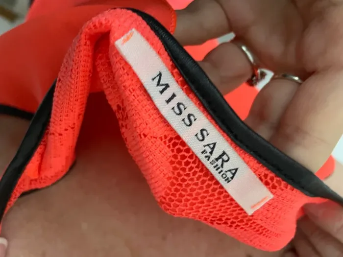 Top orange fluo dentelle - photo numéro 4