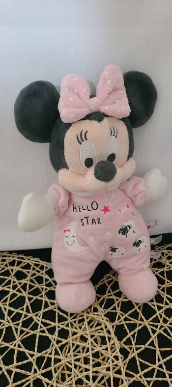 NICOTOY Disney Minnie, Peluche, 25 cm, Pyjama étoilé lumineux