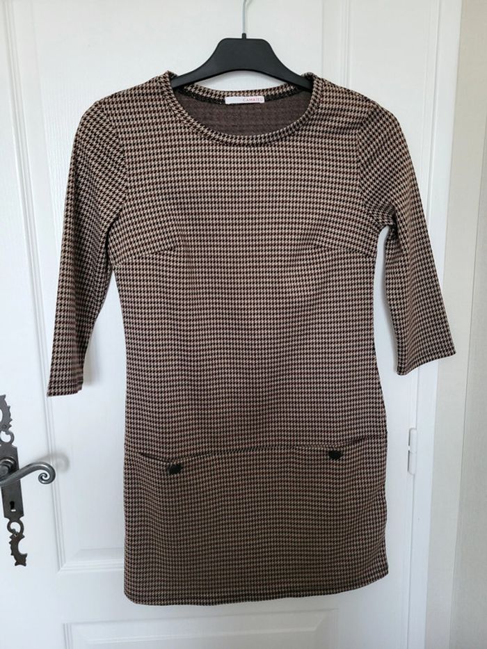 Robe motif écossais camaieu