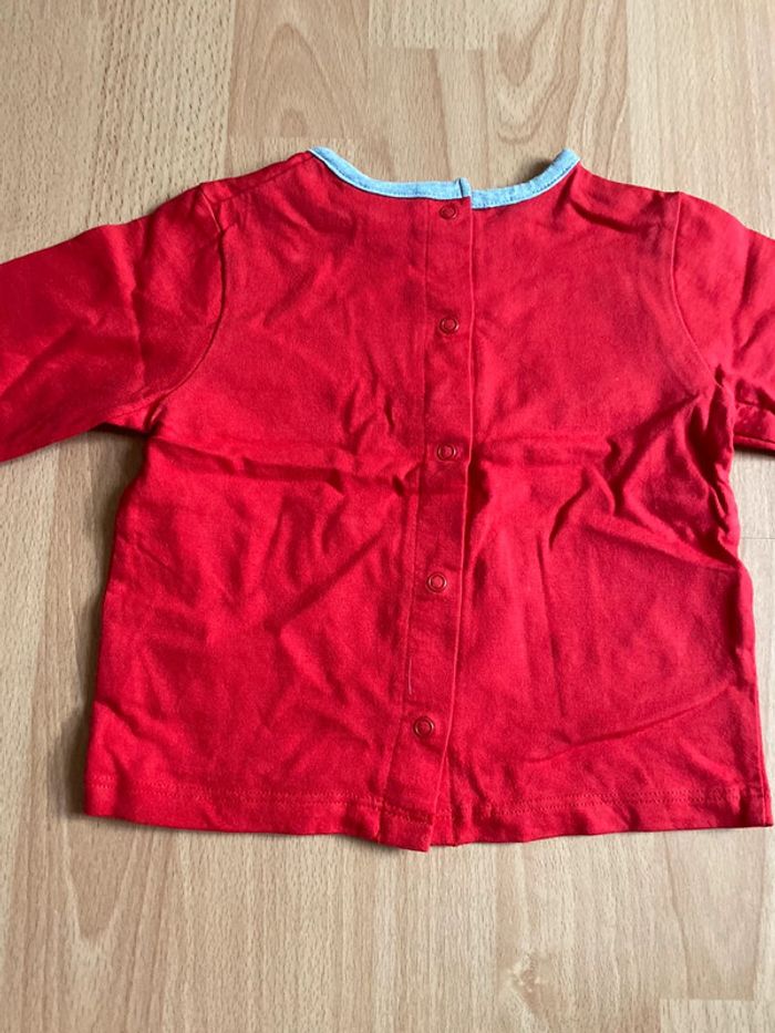 Beau T-shirt rouge Disney Mickey T. 9 mois/71 cm mixte neuf - photo numéro 4