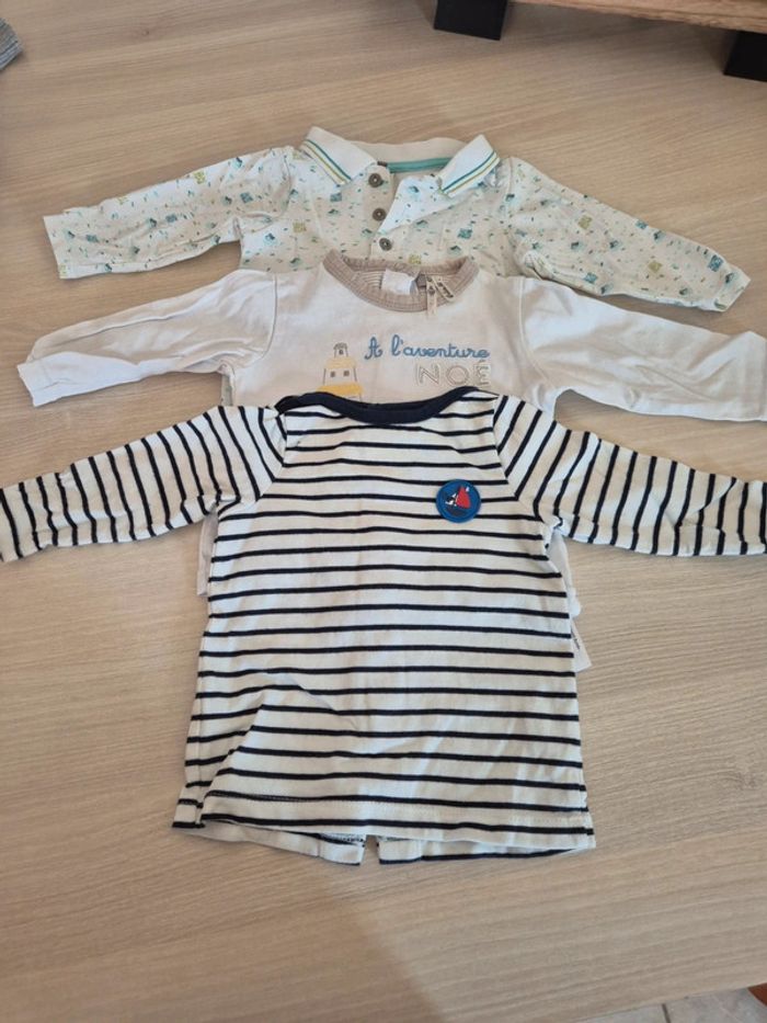 Lot de 3 t shirt manches longues 6 mois garçon