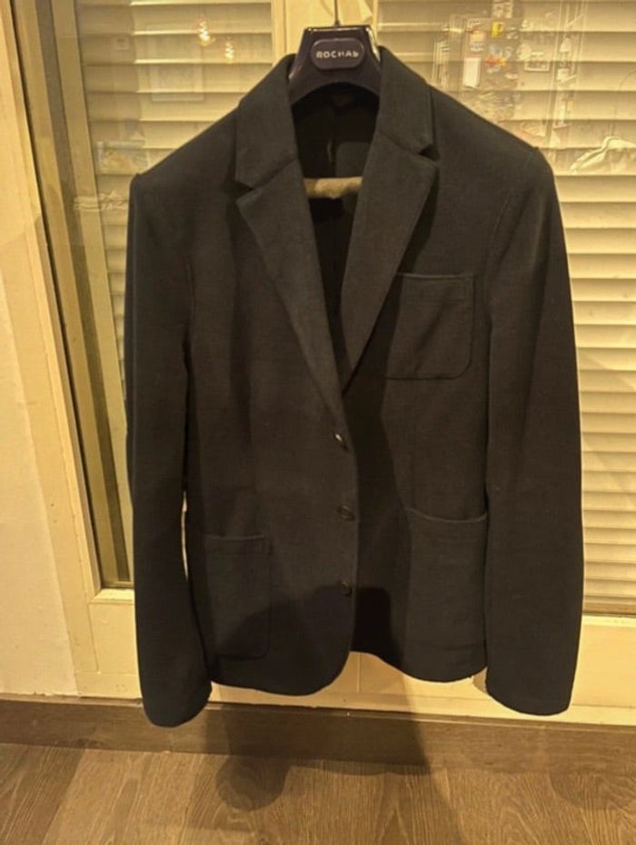 Veste blazer homme matière « polaire » taille L, coloris bleu marine