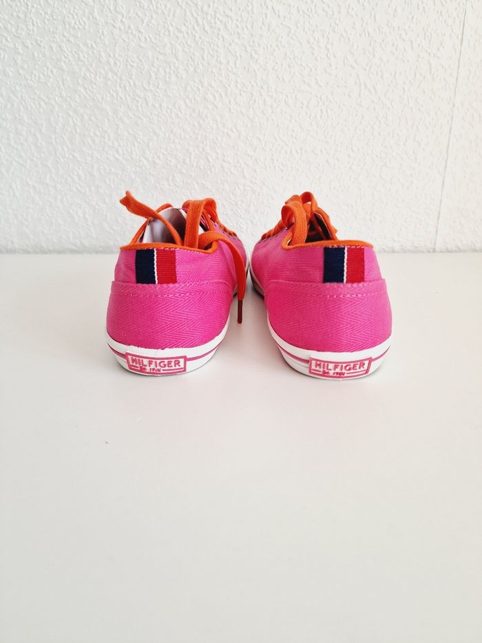 Tommy Hilfiger - Baskets en toile - Rose et orange - 38 - Neuves avec étiquette ! - photo numéro 5