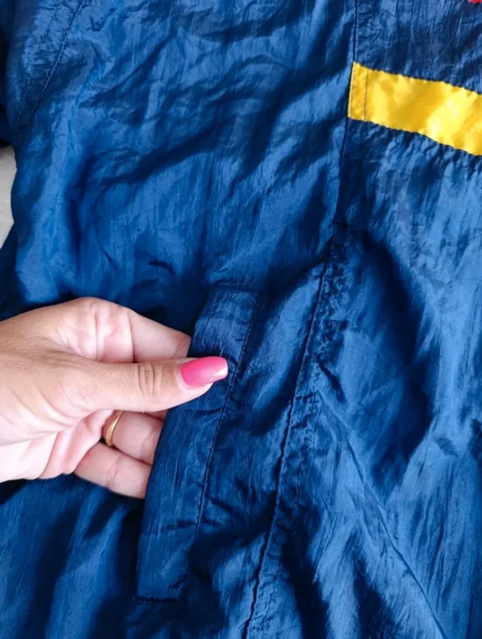Veste vintage Venezia 80s/90s M Style rétro streetwear bleu marine bandes rouge et jaune mixte - photo numéro 10