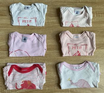Lot de 6 bodies Petit Bateau