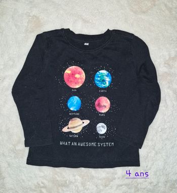 T-shirt manches longues garçon 4 ans