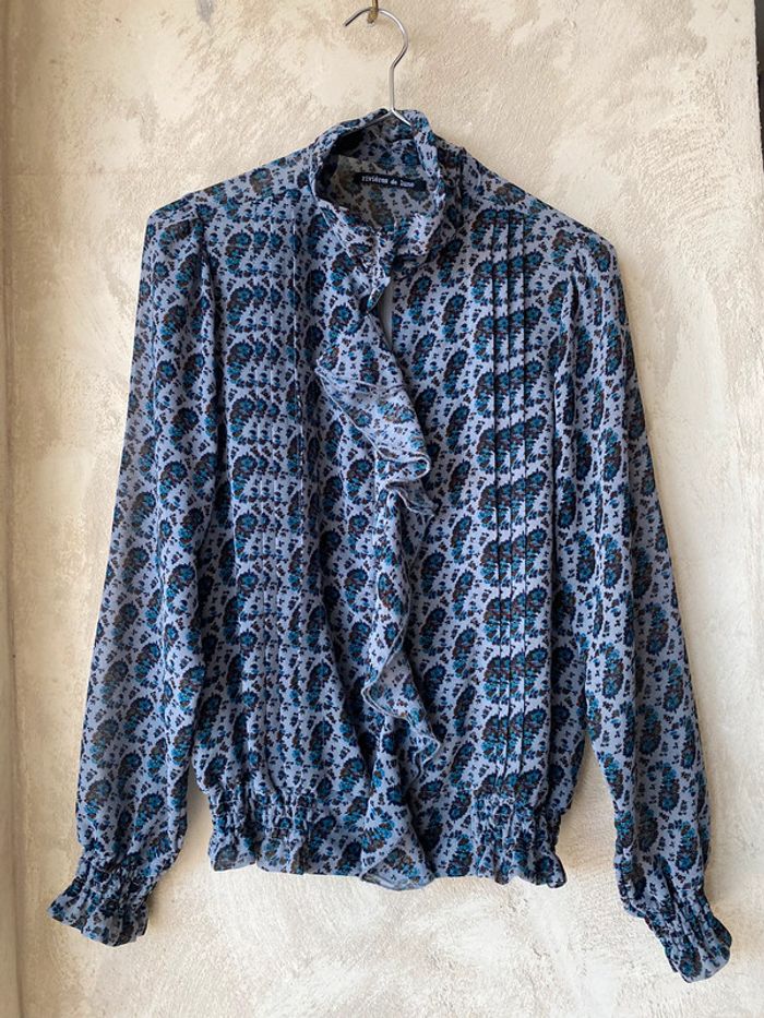 Blouse à motifs volanté Rivière de Lune M