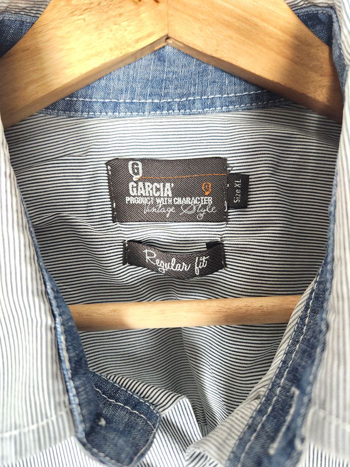 Chemise Garcia à Rayures Bleu Manches Courtes - Taille XL Regular Fit - photo numéro 4