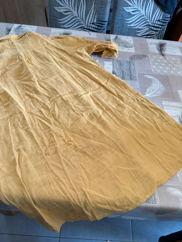 Robe chemisier jaune moutarde, blancheporte, taille 44 - photo numéro 7