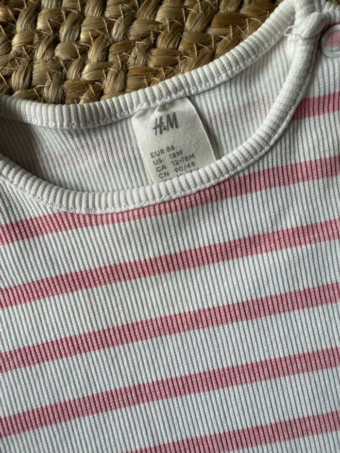 Tee shirt rayures rose - H&M - photo numéro 2