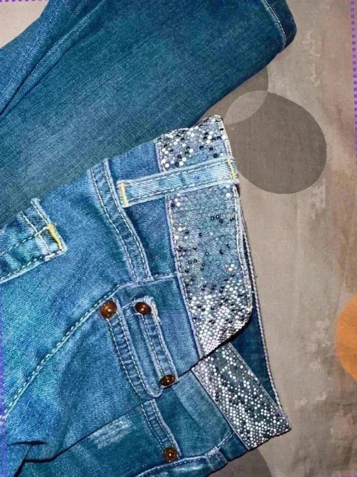 Jean Pop Corn Maje Bleu Marine Taille 34 Mois - Très Bon État - photo numéro 8