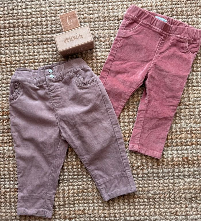 Lot pantalons velours côtelé Vertbaudet 6mois / 68cm