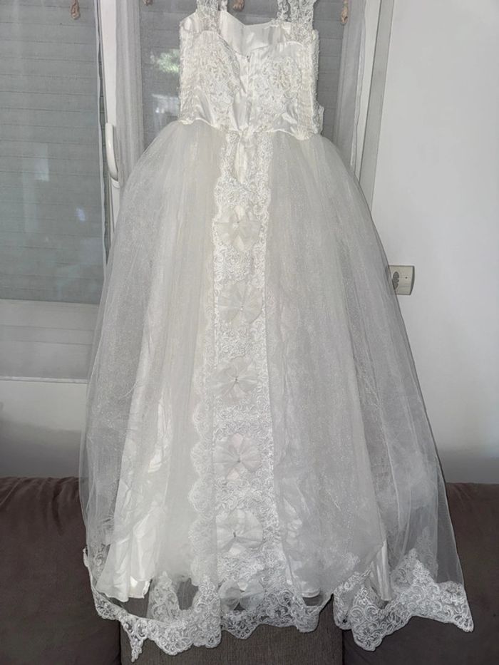 Mini robe de mariée pour jeune fille 16 ans avec tulle broderie paillettes et strass - photo numéro 7