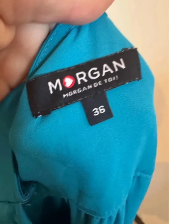 Robe Morgan à franges bleue taille S - photo numéro 5