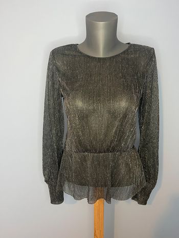 Haut Transparent Noir Brillant – Mango - Taille M