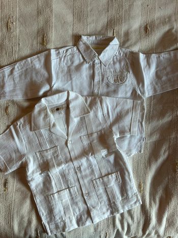 2 chemises en coton/lin